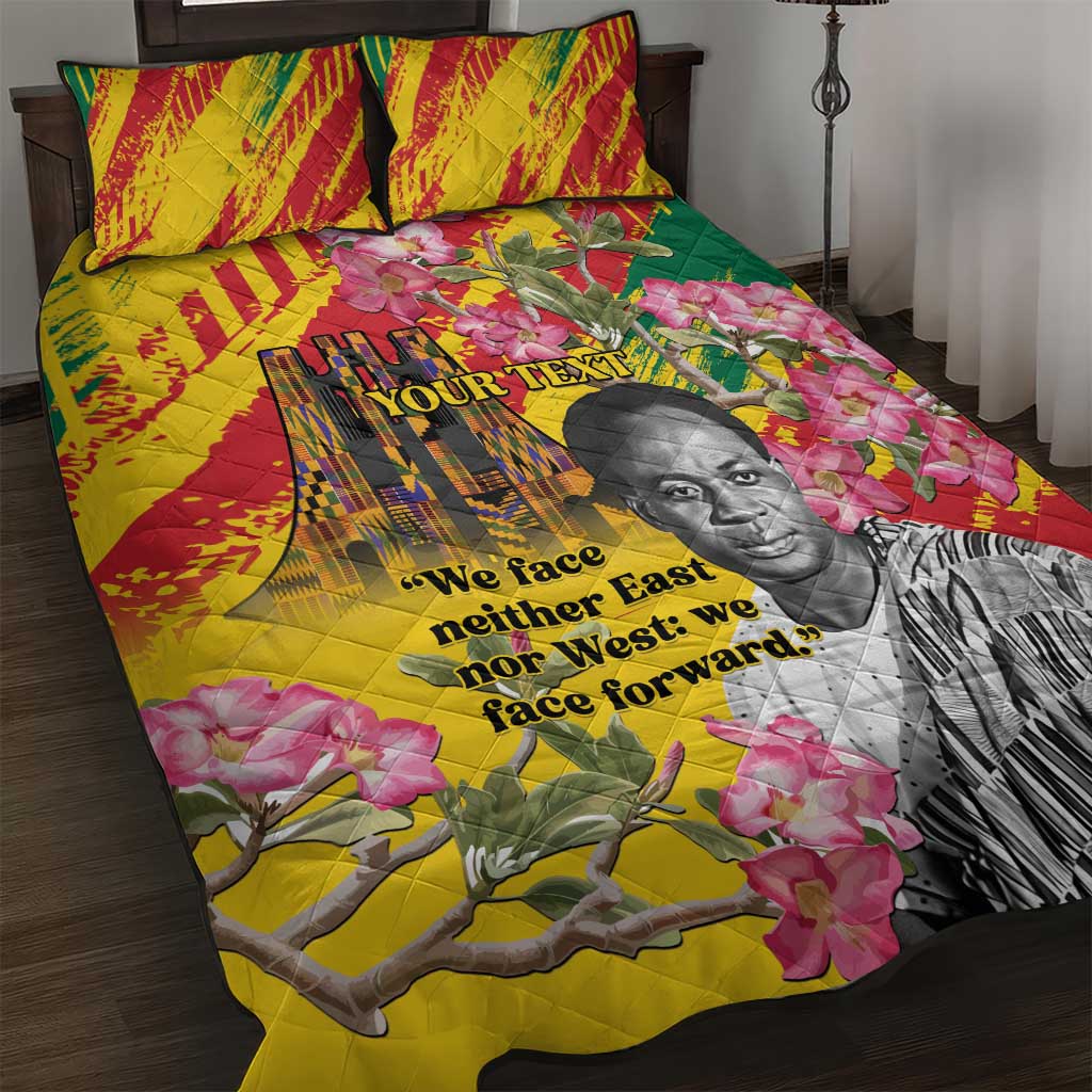 Personalized Ghana Kwame Nkrumah Memorial Day Quilt Bed Set Mausoleum Impala Lily LT15