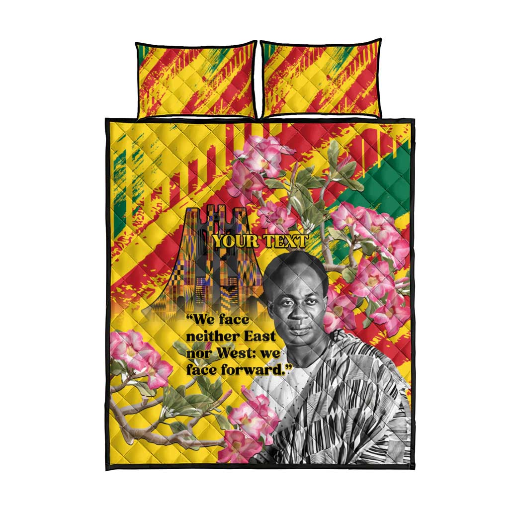 Personalized Ghana Kwame Nkrumah Memorial Day Quilt Bed Set Mausoleum Impala Lily LT15