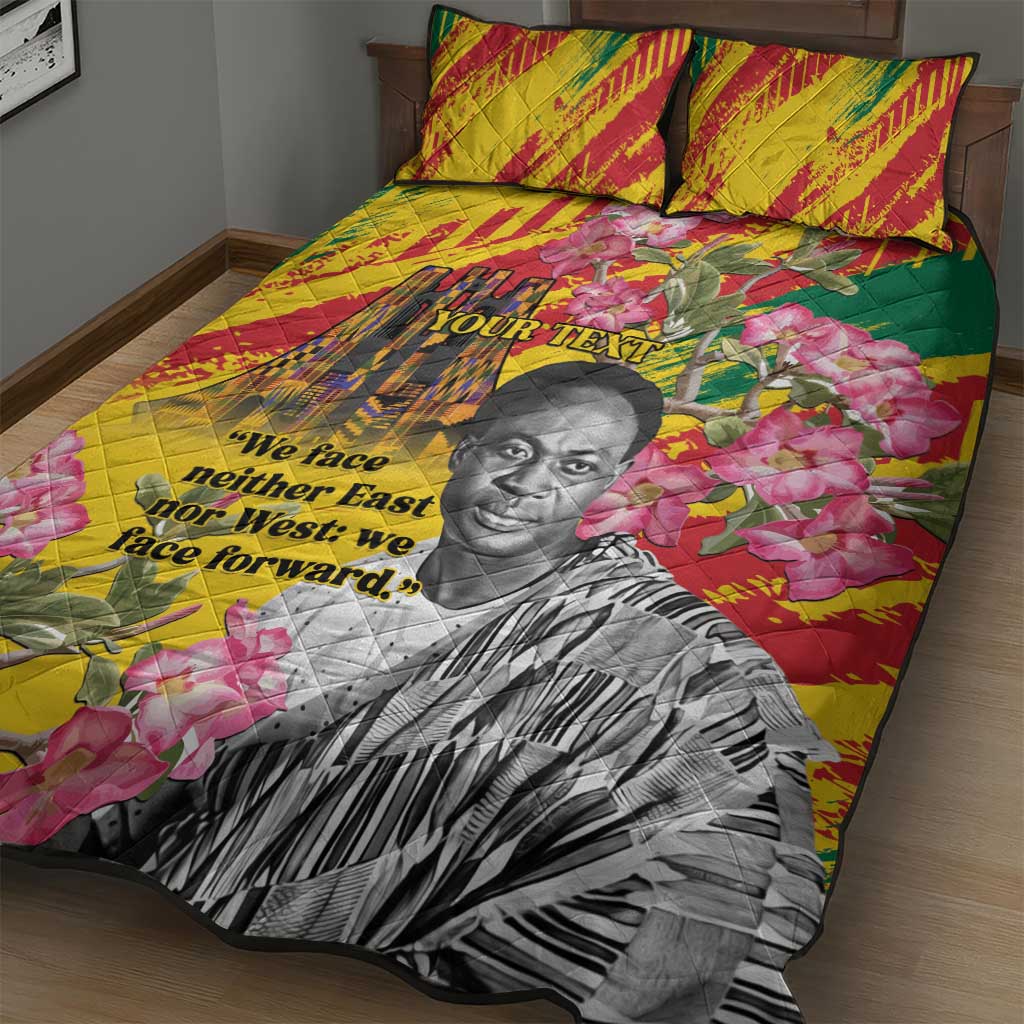 Personalized Ghana Kwame Nkrumah Memorial Day Quilt Bed Set Mausoleum Impala Lily LT15