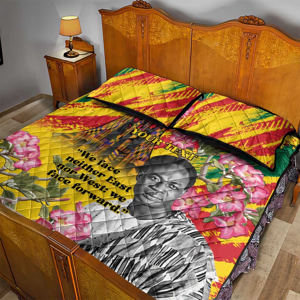 Personalized Ghana Kwame Nkrumah Memorial Day Quilt Bed Set Mausoleum Impala Lily LT15
