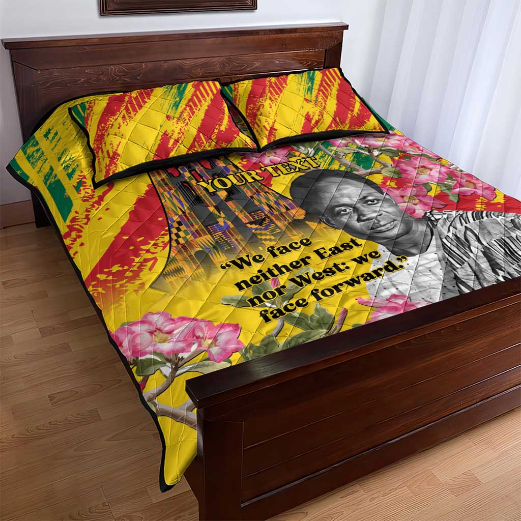 Personalized Ghana Kwame Nkrumah Memorial Day Quilt Bed Set Mausoleum Impala Lily LT15