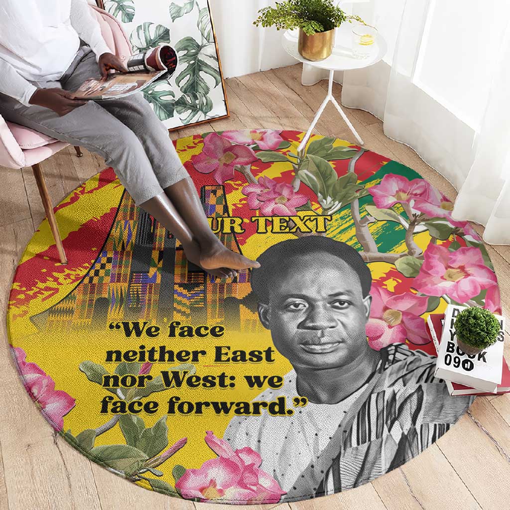 Personalized Ghana Kwame Nkrumah Memorial Day Round Carpet Mausoleum Impala Lily LT15