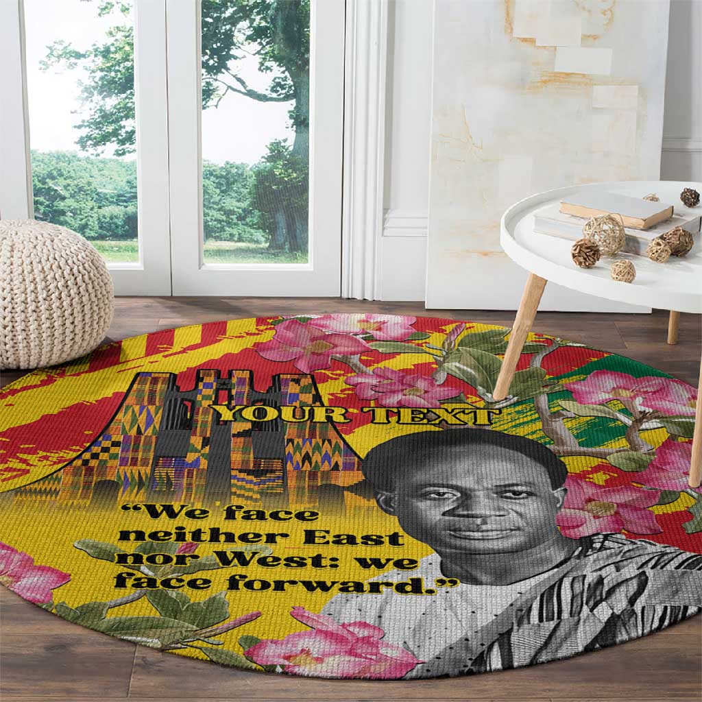 Personalized Ghana Kwame Nkrumah Memorial Day Round Carpet Mausoleum Impala Lily LT15
