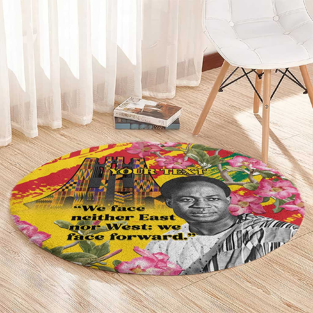 Personalized Ghana Kwame Nkrumah Memorial Day Round Carpet Mausoleum Impala Lily LT15