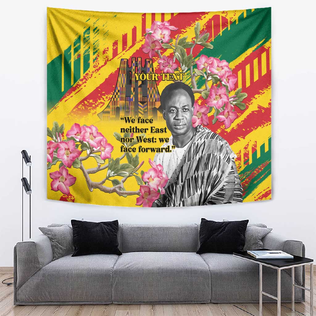 Personalized Ghana Kwame Nkrumah Memorial Day Tapestry Mausoleum Impala Lily LT15