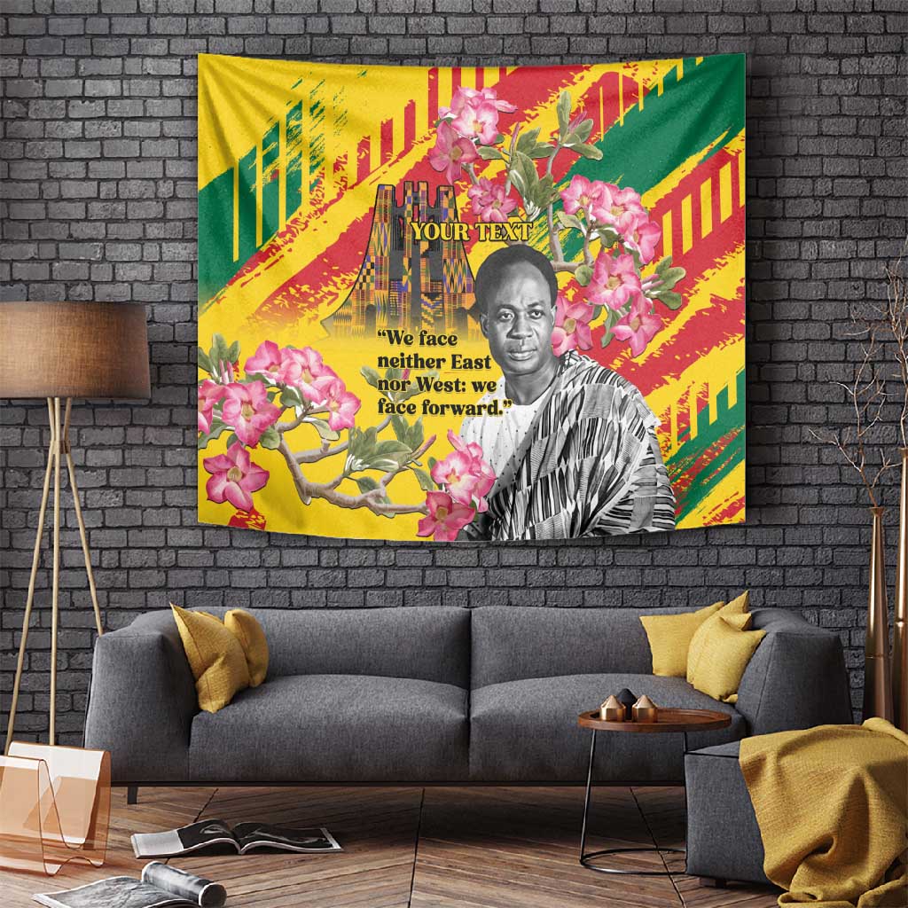 Personalized Ghana Kwame Nkrumah Memorial Day Tapestry Mausoleum Impala Lily LT15