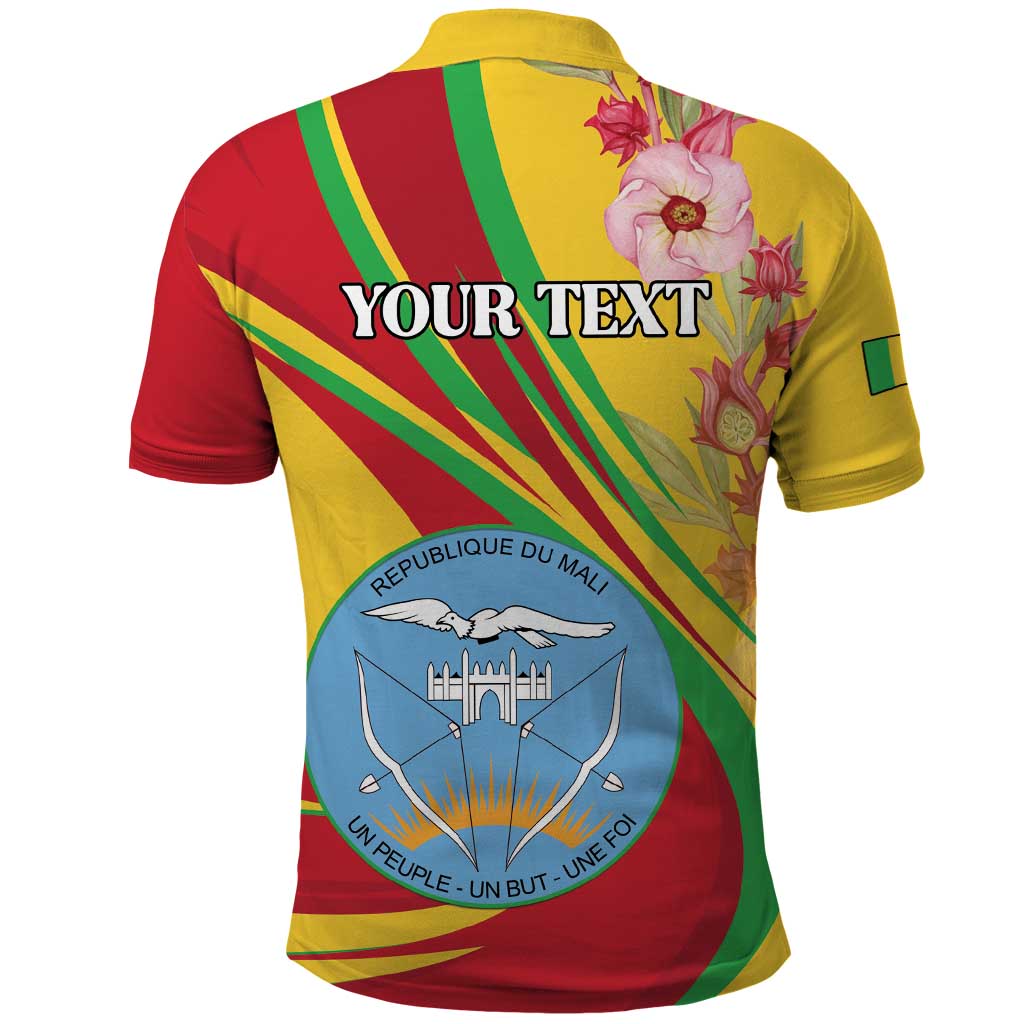 Personalized Mali Independence Day Polo Shirt Coat Of Arms With Hibiscus Sabdariffa LT15