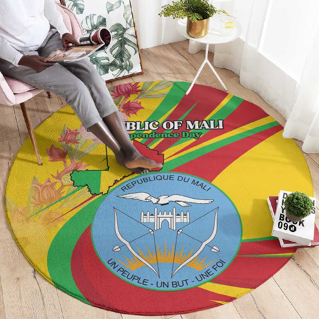 Afro Mali Round Carpet Happy 65th Anniversary Independence LT15