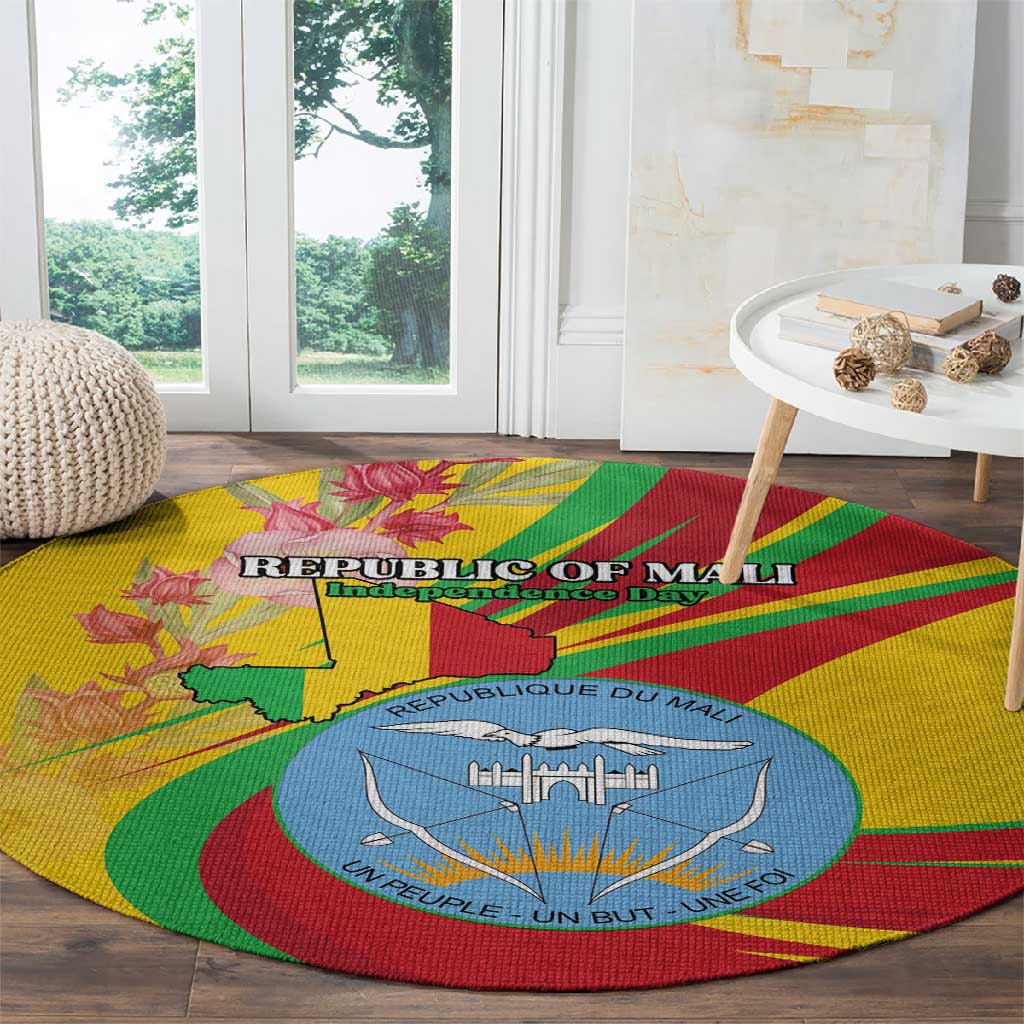 Afro Mali Round Carpet Happy 65th Anniversary Independence LT15