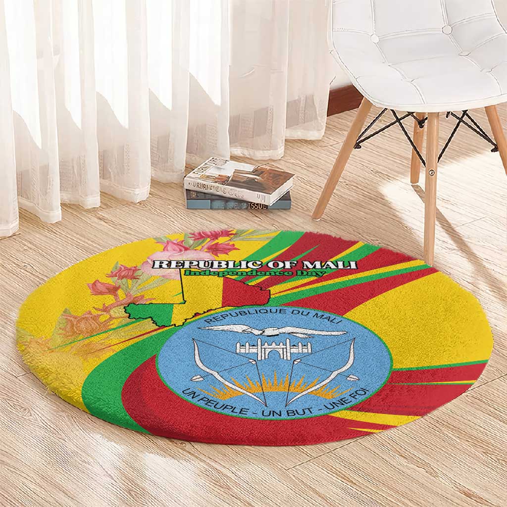Afro Mali Round Carpet Happy 65th Anniversary Independence LT15