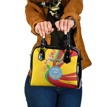 Mali Independence Day Shoulder Handbag Coat Of Arms With Hibiscus Sabdariffa LT15