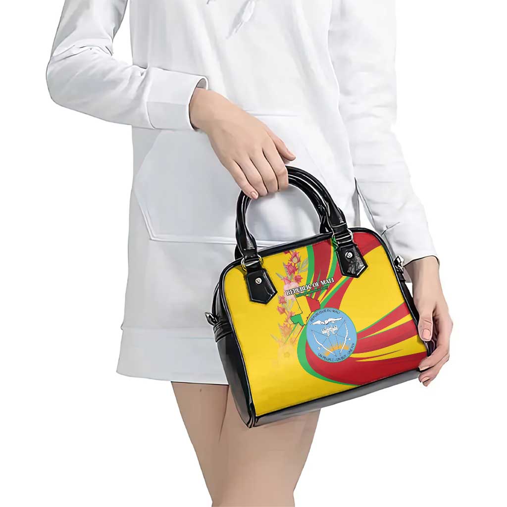 Mali Independence Day Shoulder Handbag Coat Of Arms With Hibiscus Sabdariffa LT15