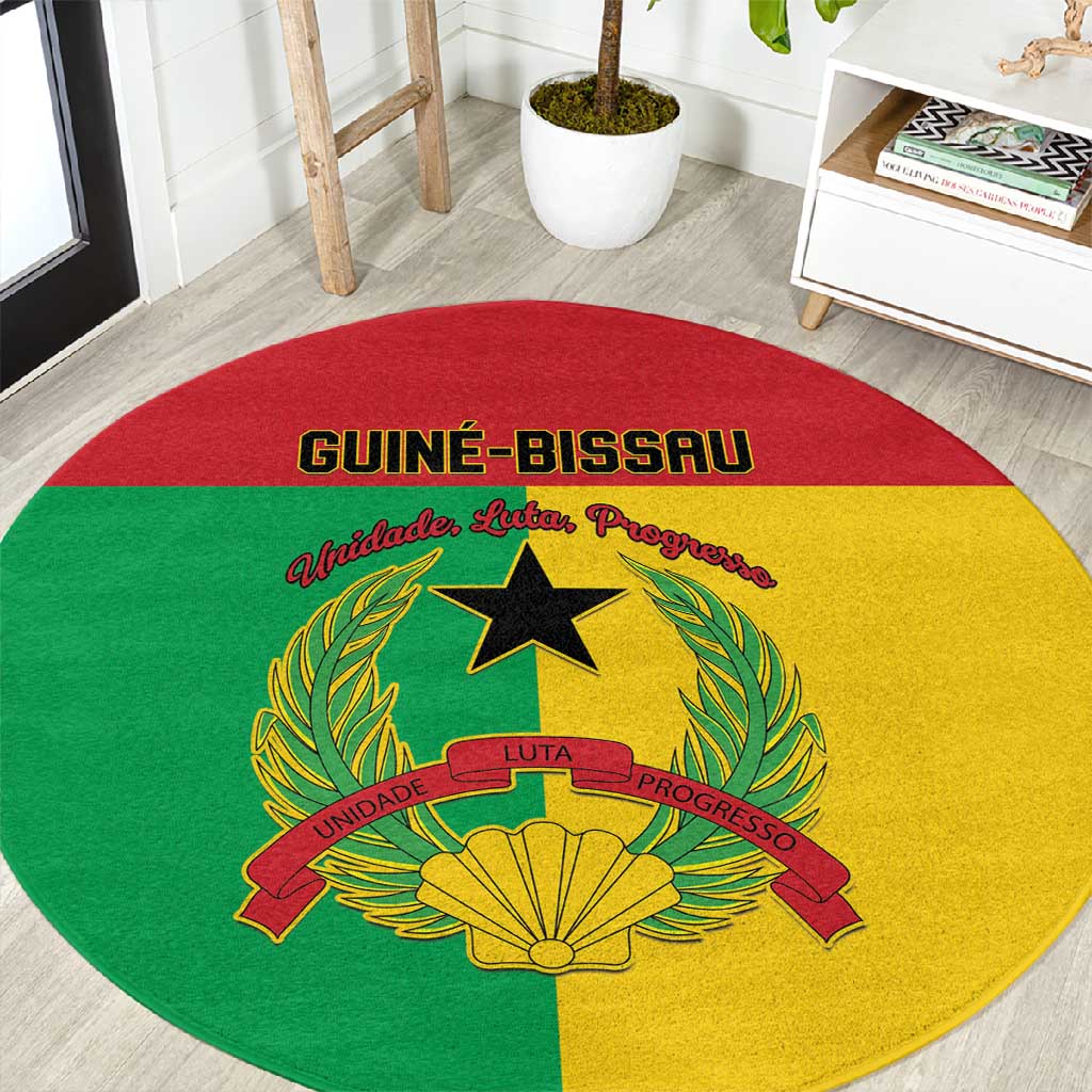 Guinea-Bissau Round Carpet Basic Flag Style LT15