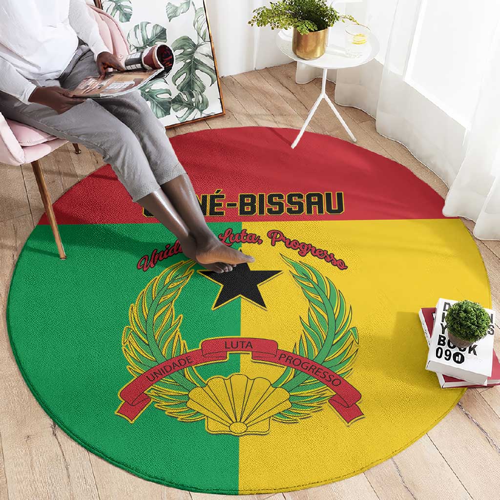 Guinea-Bissau Round Carpet Basic Flag Style LT15