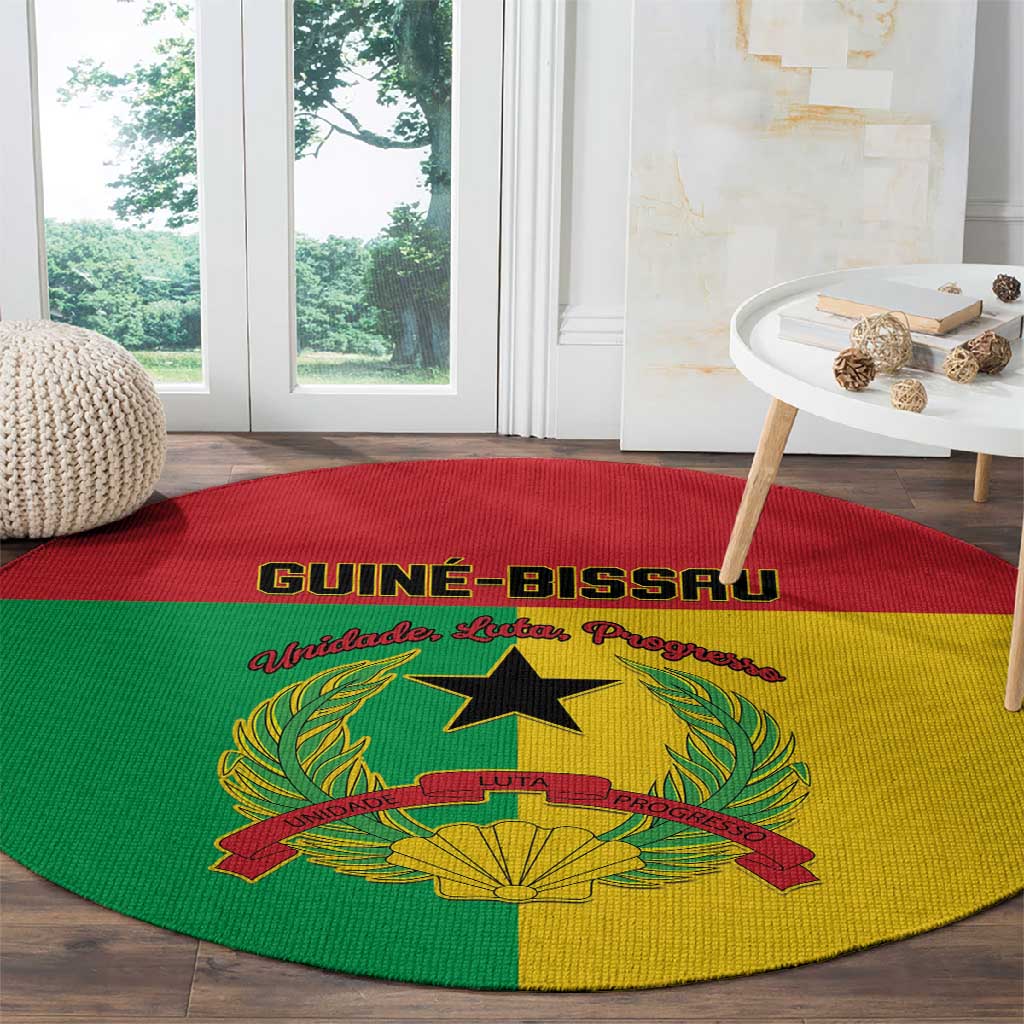 Guinea-Bissau Round Carpet Basic Flag Style LT15