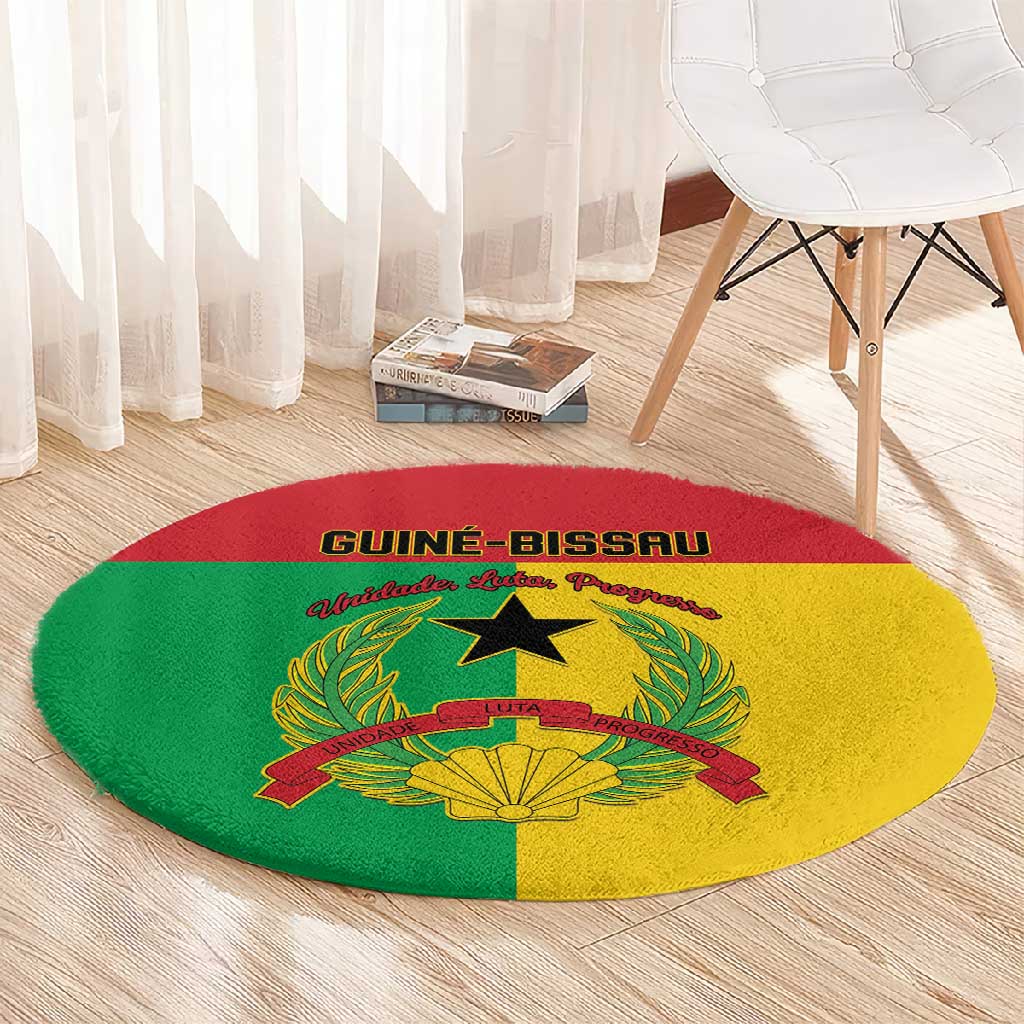 Guinea-Bissau Round Carpet Basic Flag Style LT15