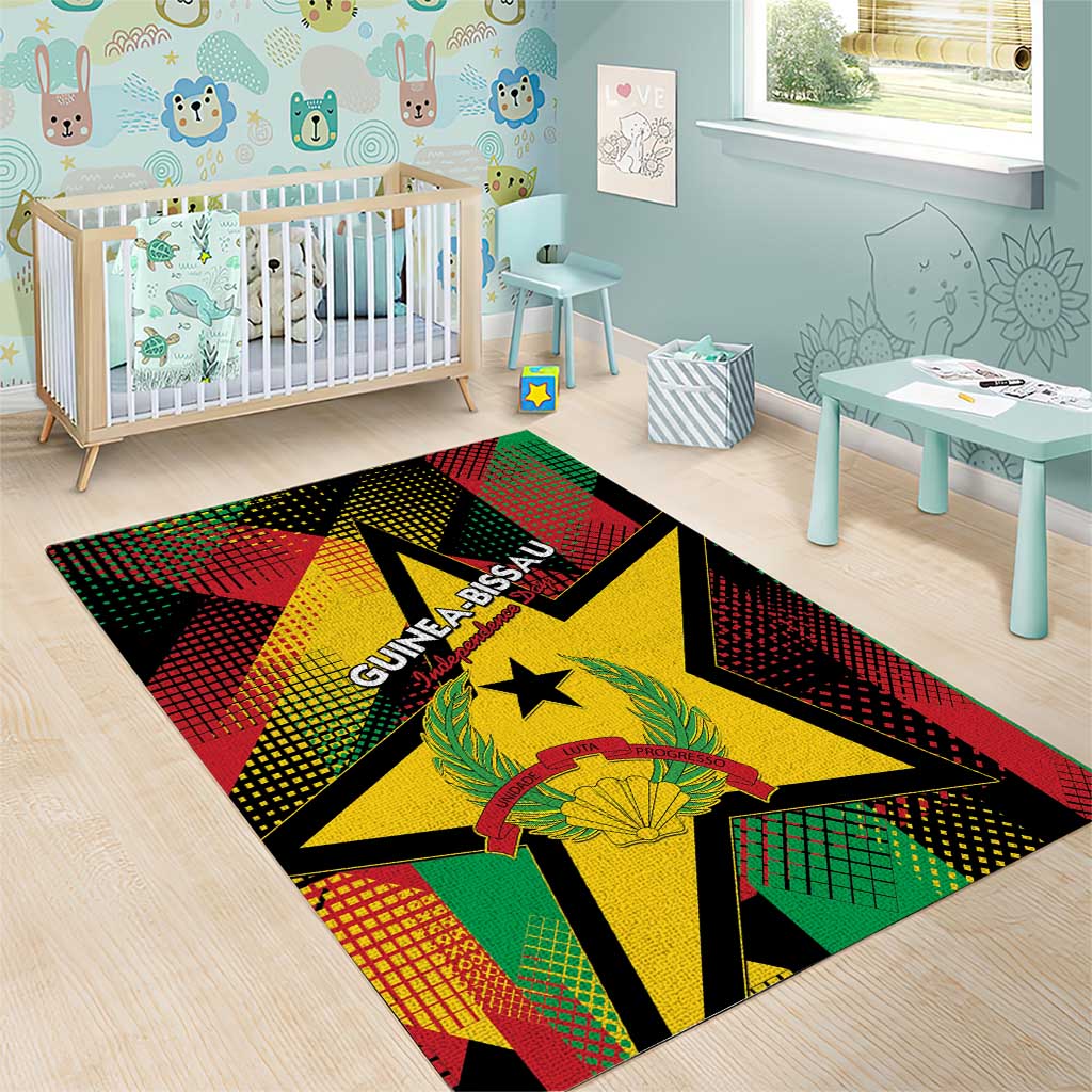 Happy Guinea-Bissau Area Rug Independence Day LT15