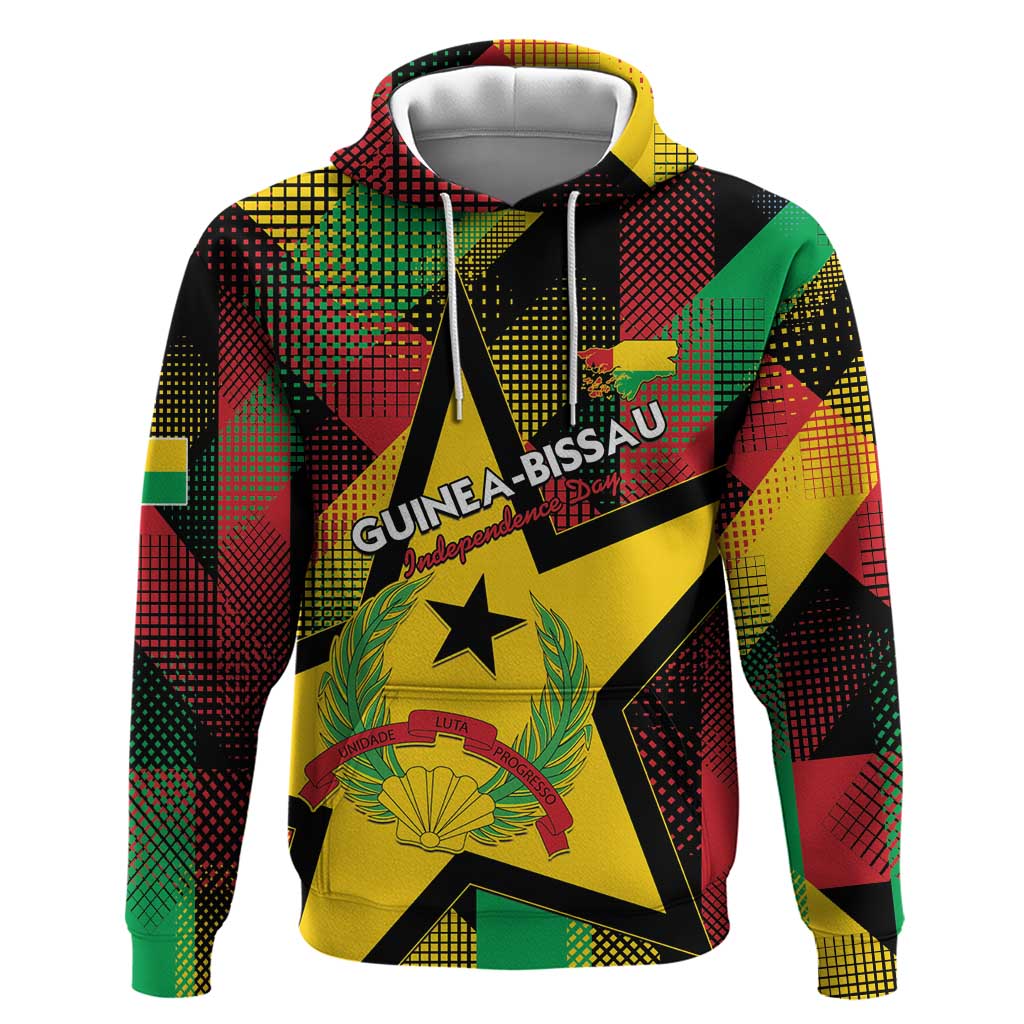 Personalized Guinea-Bissau Independence Day Hoodie Coat Of Arms With Map LT15