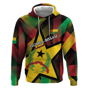 Personalized Guinea-Bissau Independence Day Hoodie Coat Of Arms With Map LT15