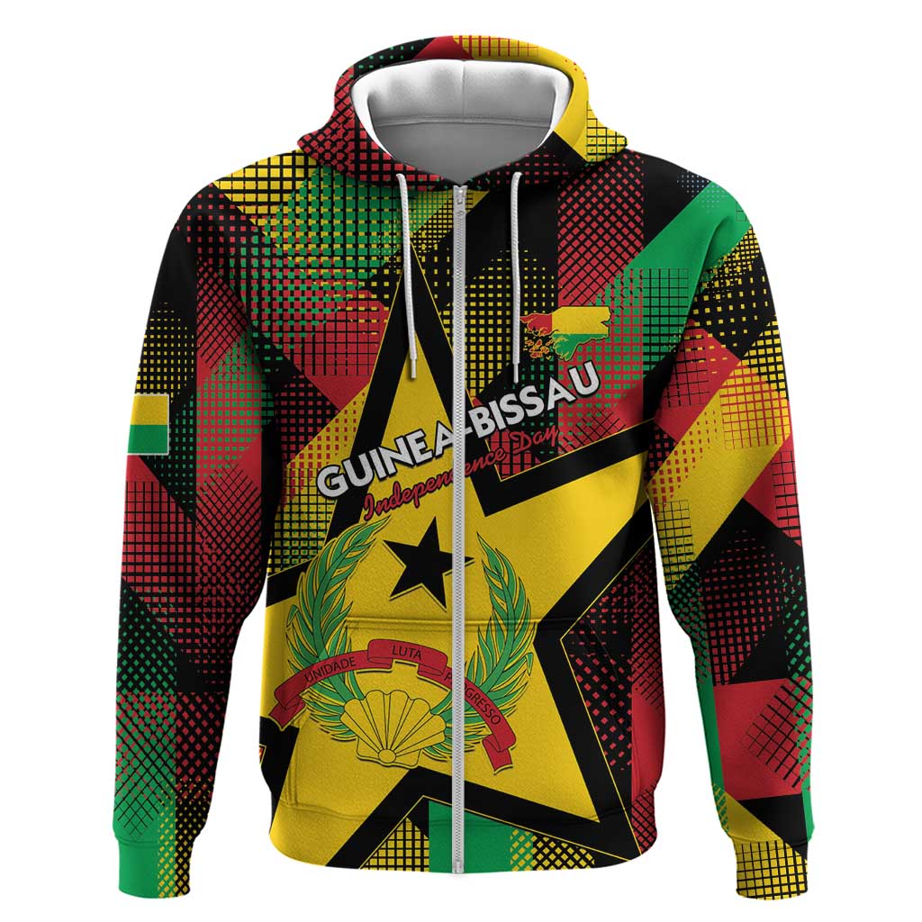 Personalized Guinea-Bissau Independence Day Hoodie Coat Of Arms With Map LT15