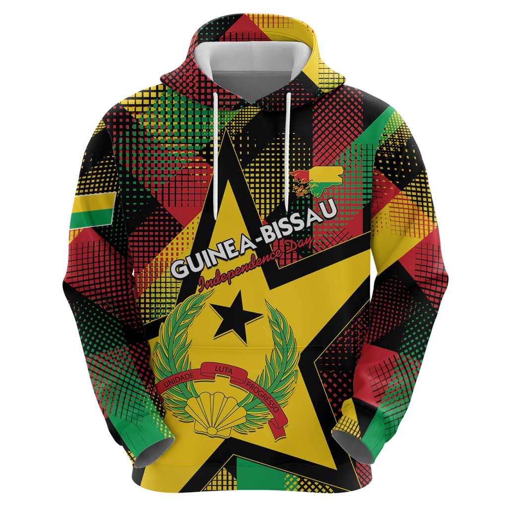 Personalized Guinea-Bissau Independence Day Hoodie Coat Of Arms With Map LT15