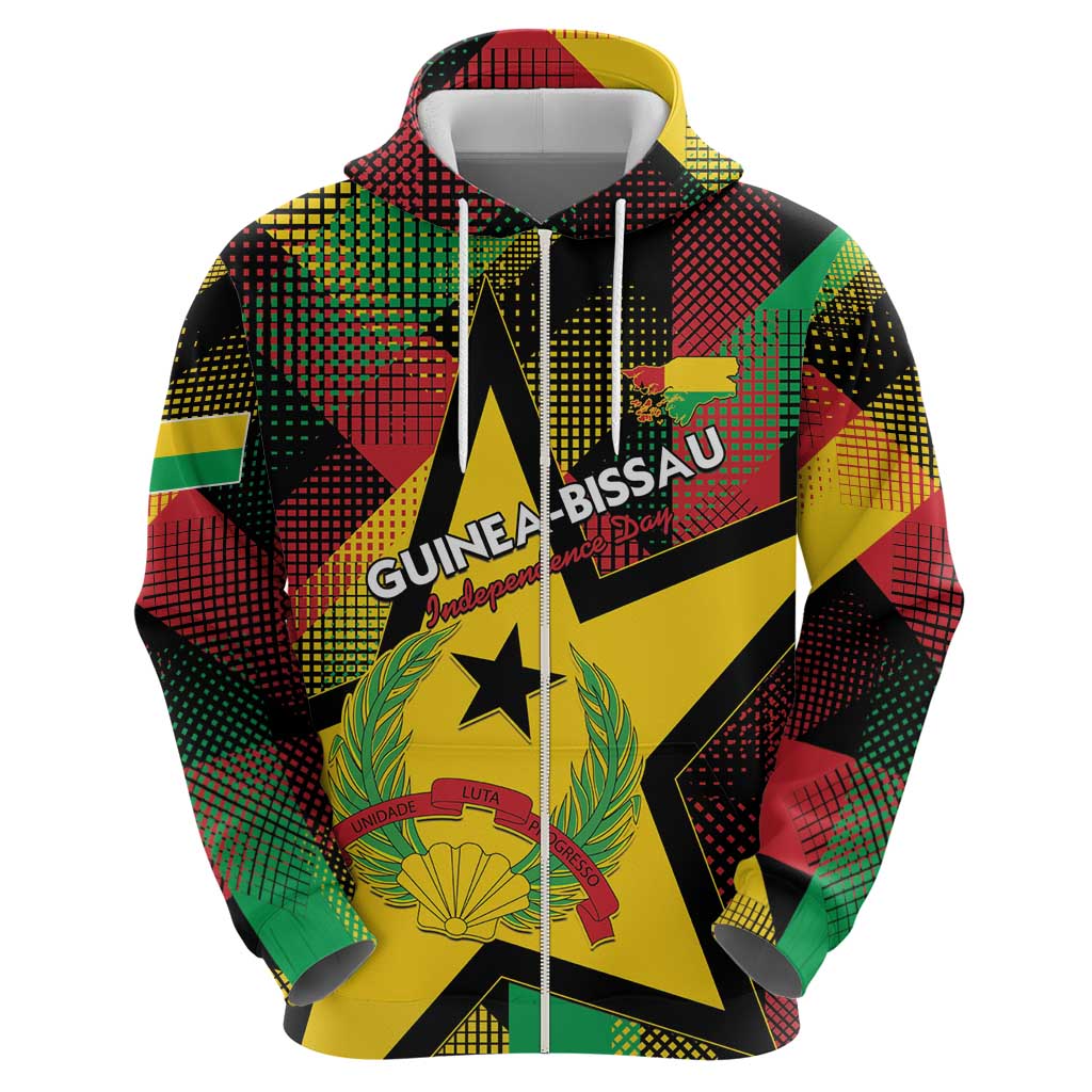 Personalized Guinea-Bissau Independence Day Hoodie Coat Of Arms With Map LT15