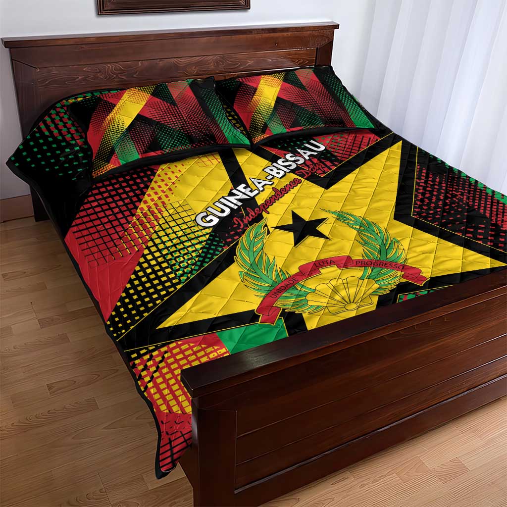 Happy Guinea-Bissau Quilt Bed Set Independence Day LT15