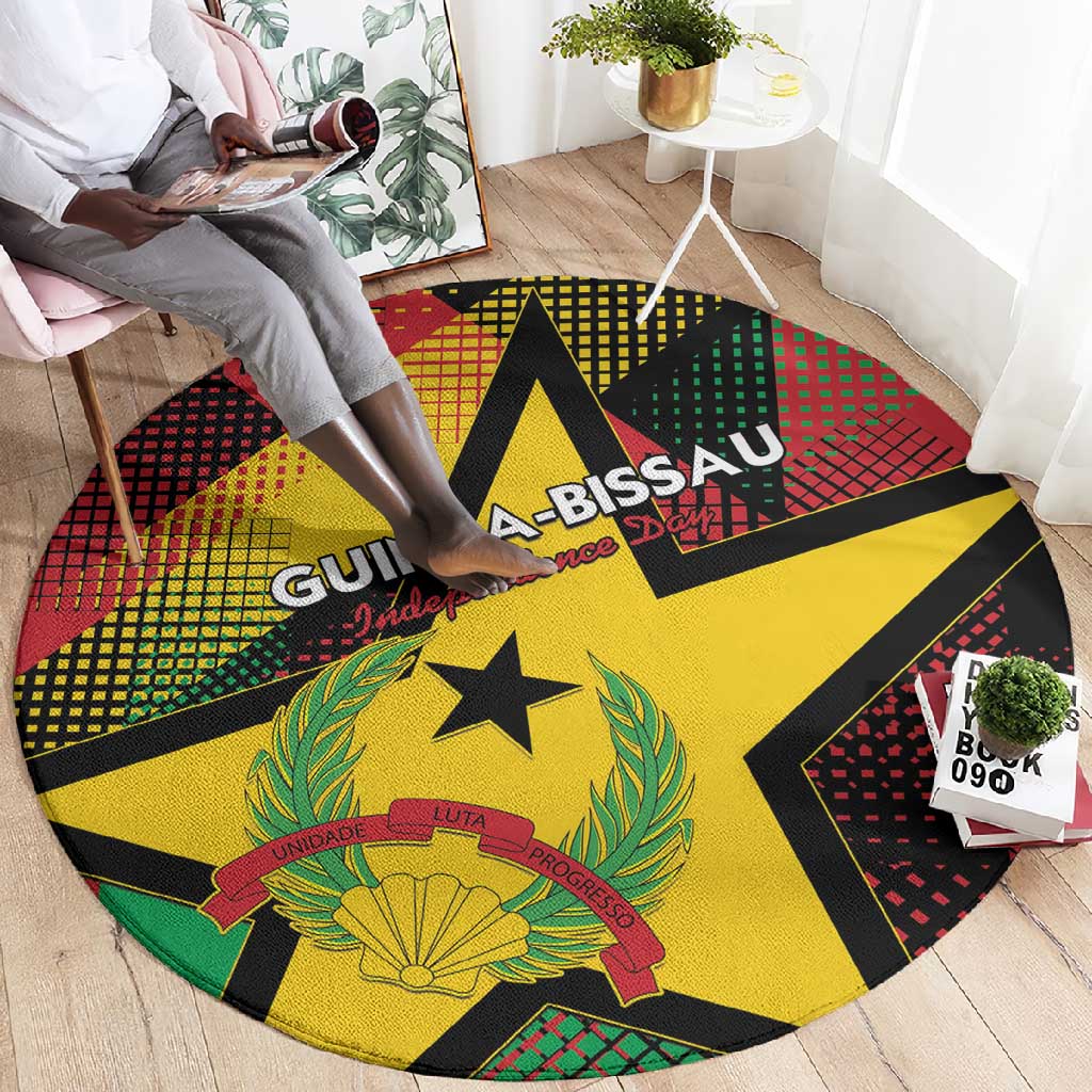 Happy Guinea-Bissau Round Carpet Independence Day LT15