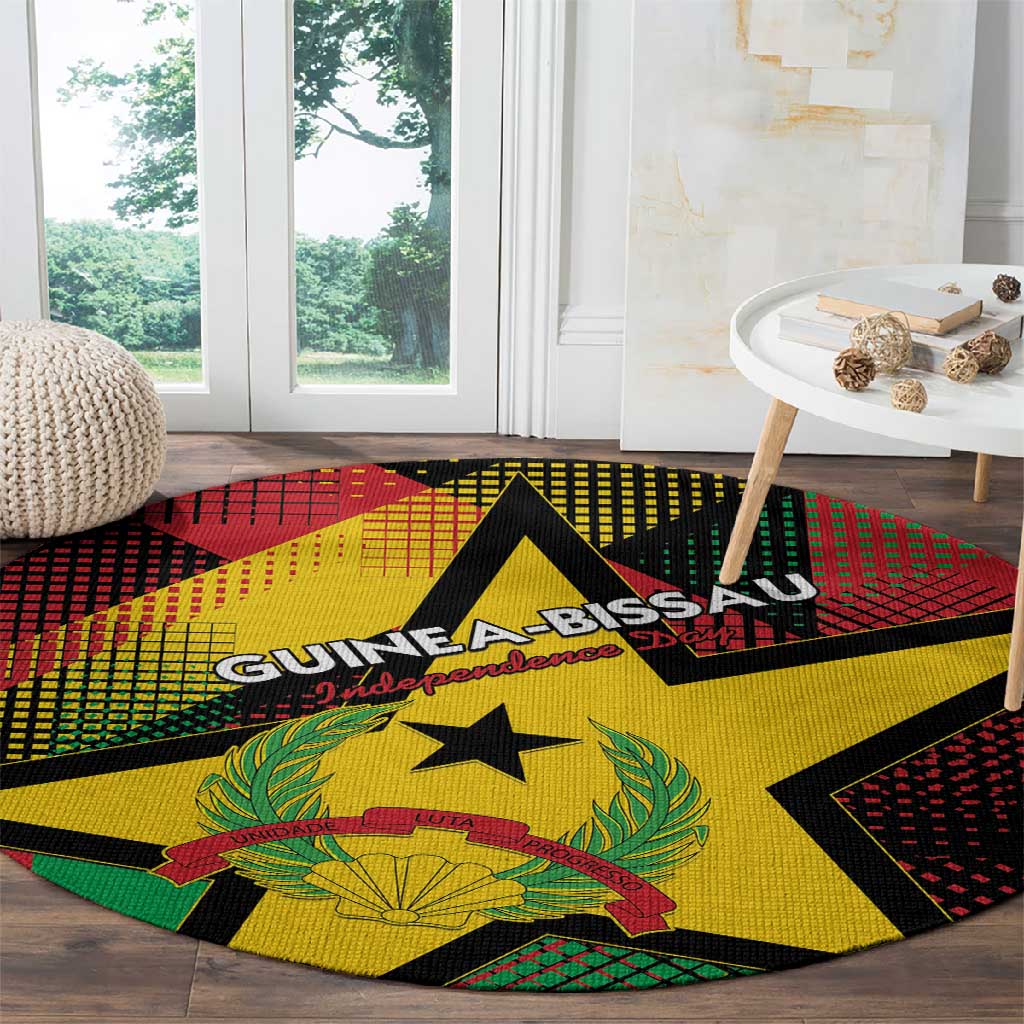 Happy Guinea-Bissau Round Carpet Independence Day LT15