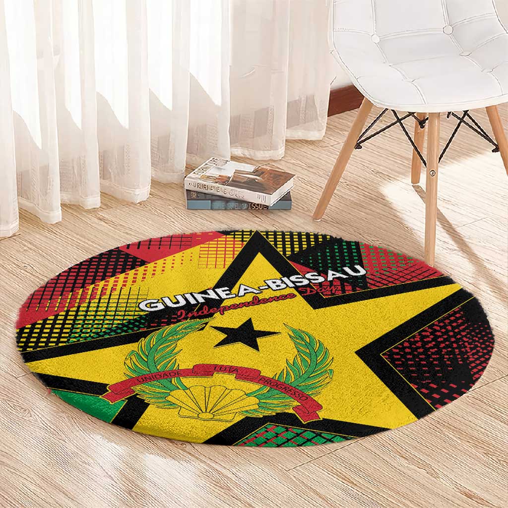 Happy Guinea-Bissau Round Carpet Independence Day LT15