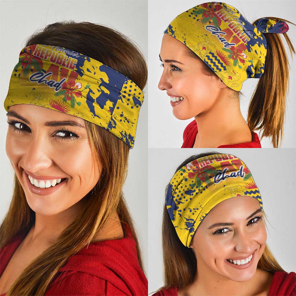 Chad Republic Day Neck Gaiter Coat Of Arms - Grunge Style LT15