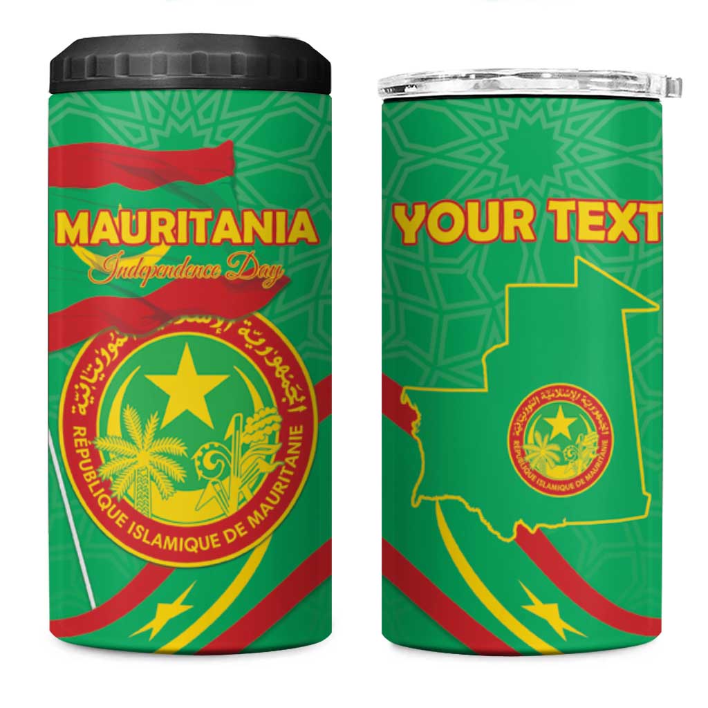 Mauritania Personalized 4 in 1 Can Cooler Tumbler Happy Independence Day LT15