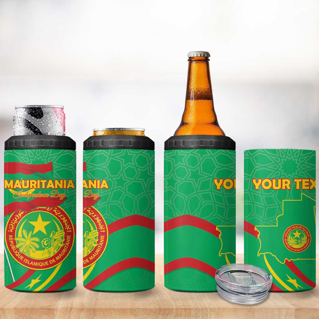 Mauritania Personalized 4 in 1 Can Cooler Tumbler Happy Independence Day LT15