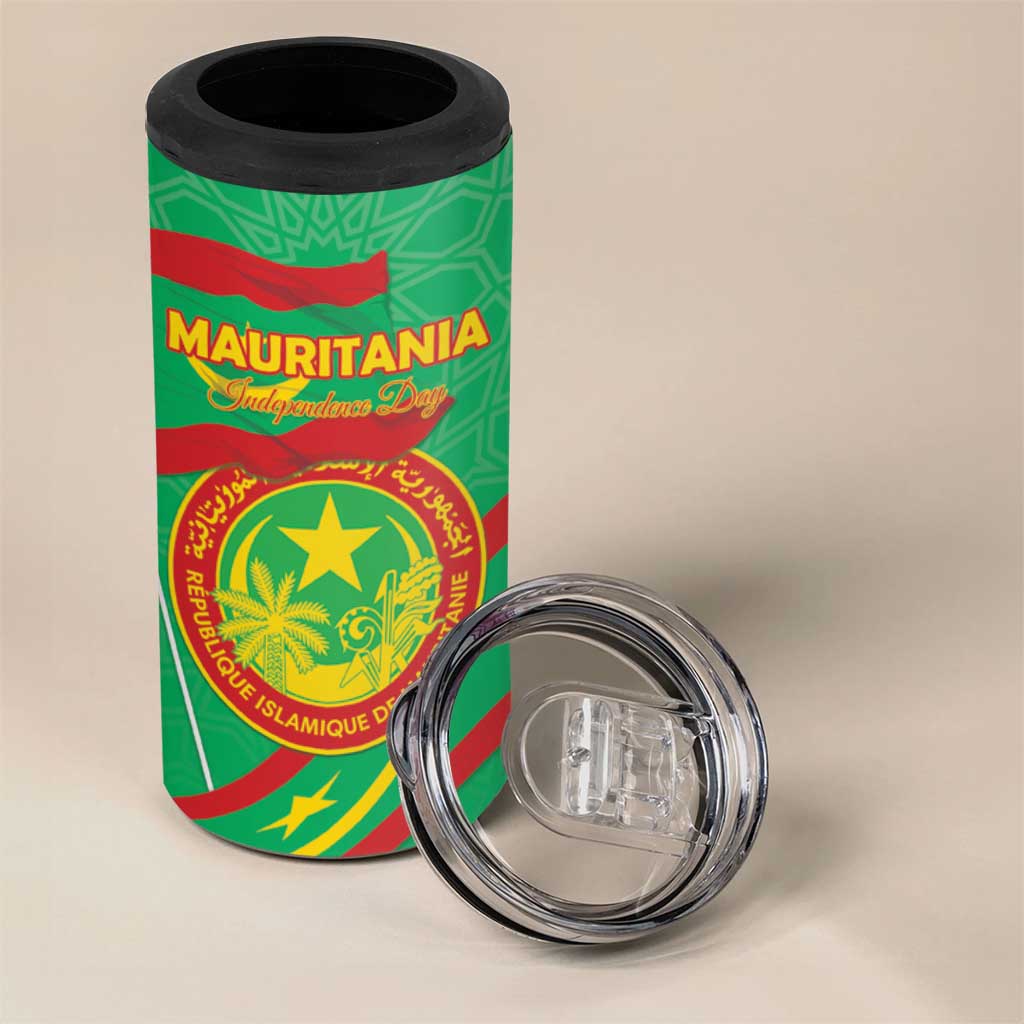 Mauritania Personalized 4 in 1 Can Cooler Tumbler Happy Independence Day LT15
