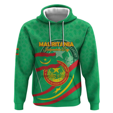 Personalized Mauritania Independence Day Hoodie Coat Of Arms With Map LT15