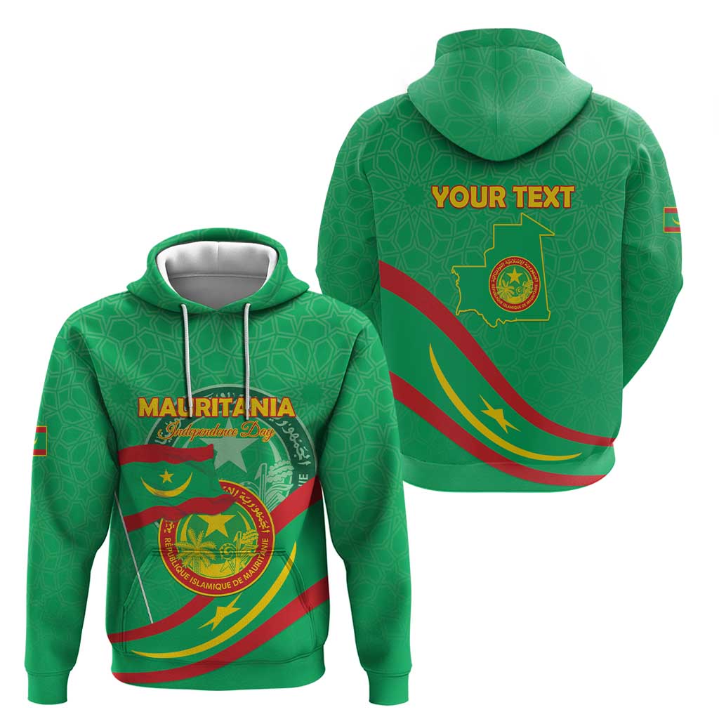 Personalized Mauritania Independence Day Hoodie Coat Of Arms With Map LT15