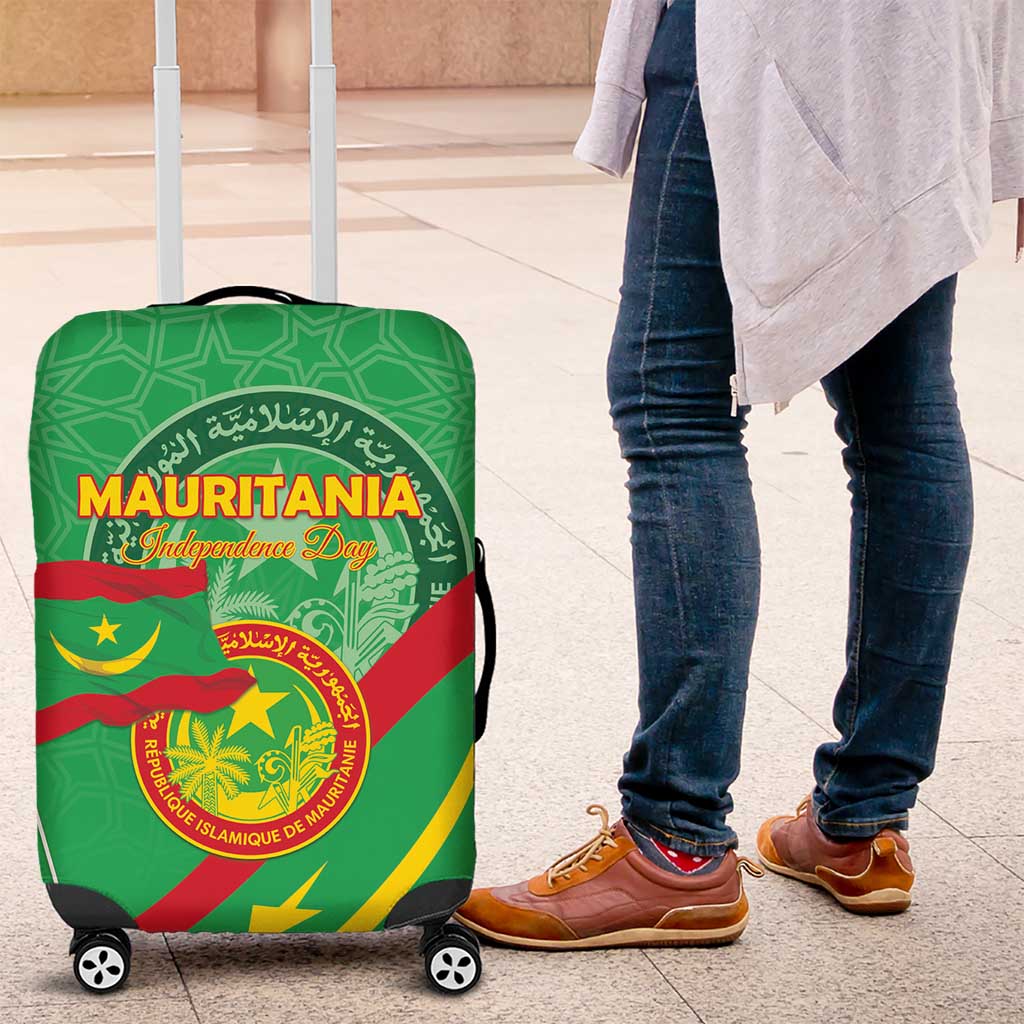 Mauritania Independence Day Luggage Cover Coat Of Arms With Map LT15