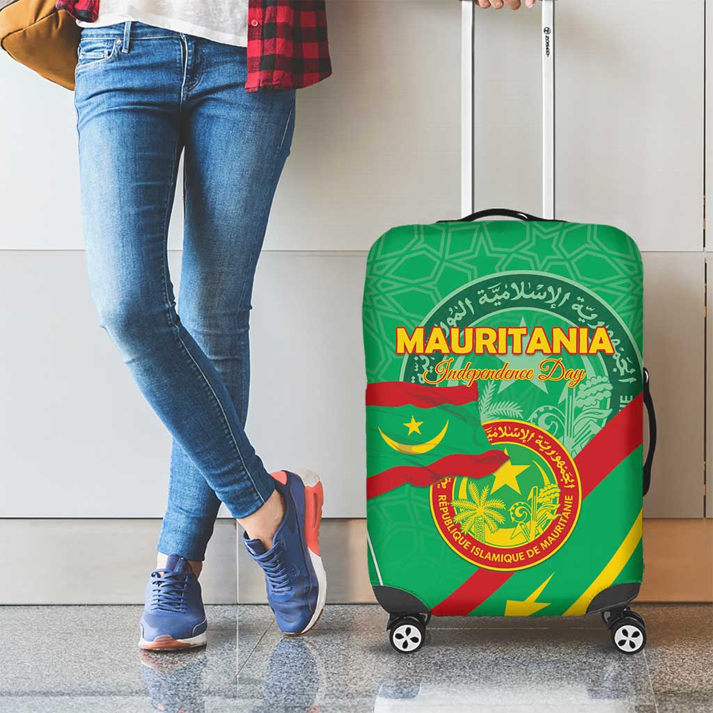 Mauritania Independence Day Luggage Cover Coat Of Arms With Map LT15