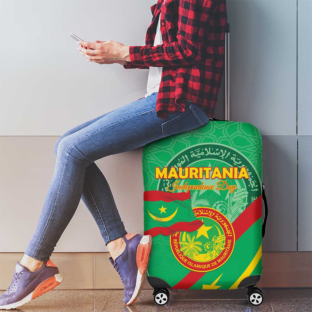Mauritania Independence Day Luggage Cover Coat Of Arms With Map LT15