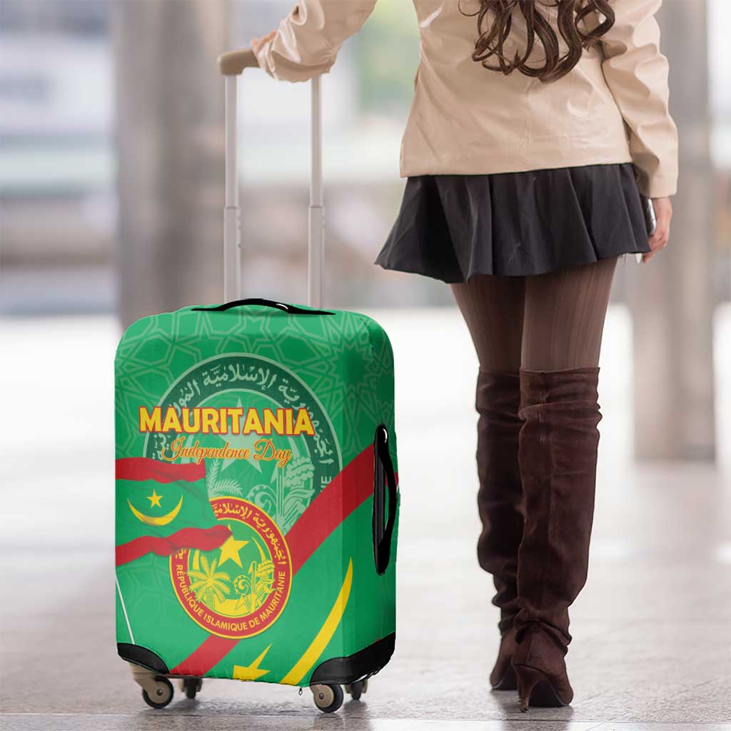 Mauritania Independence Day Luggage Cover Coat Of Arms With Map LT15