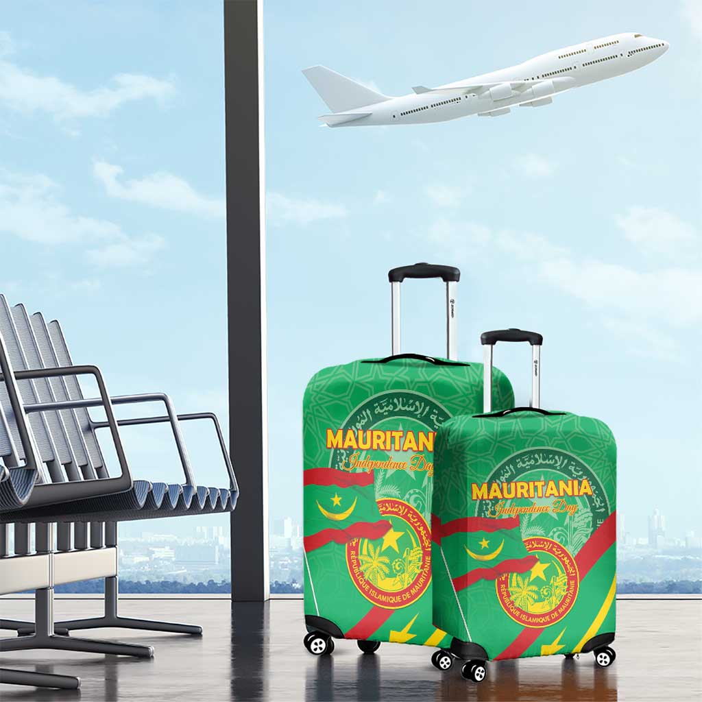 Mauritania Independence Day Luggage Cover Coat Of Arms With Map LT15