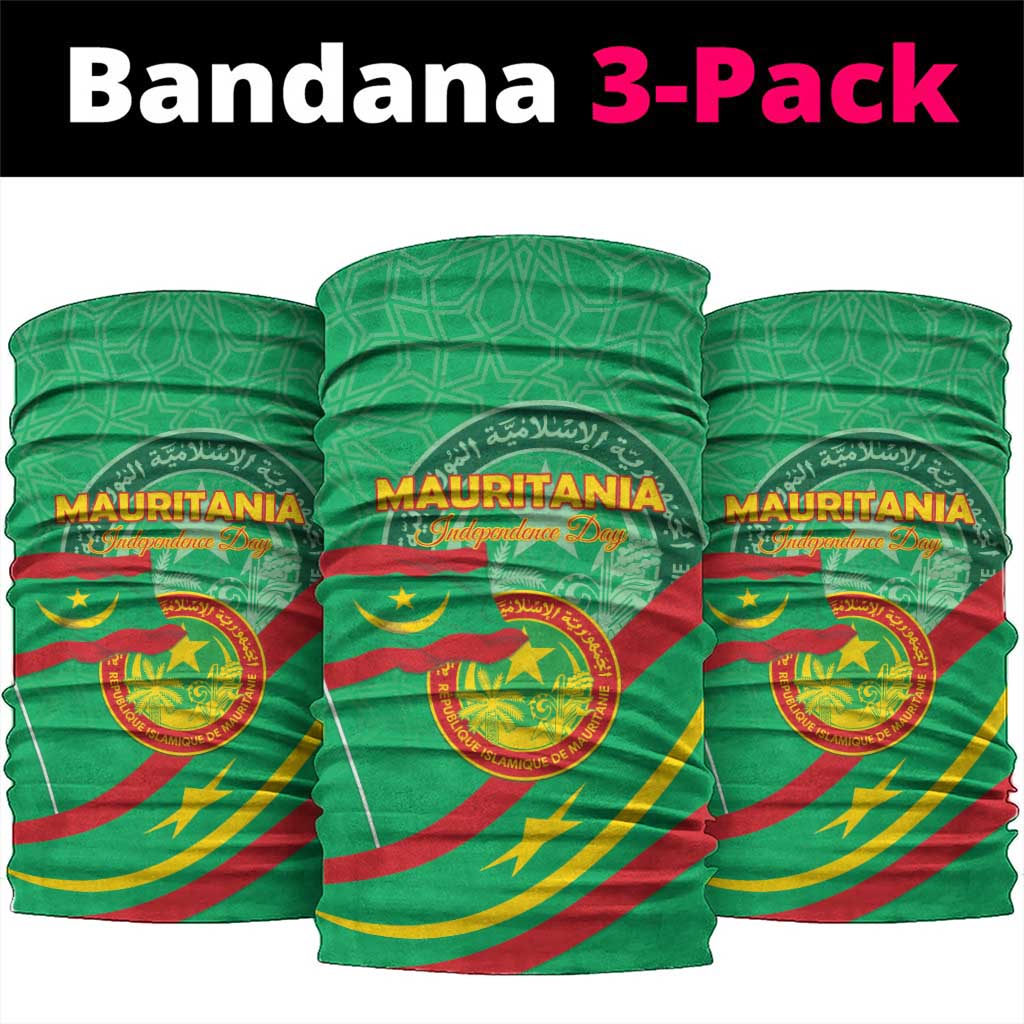 Mauritania Independence Day Neck Gaiter Coat Of Arms With Map LT15