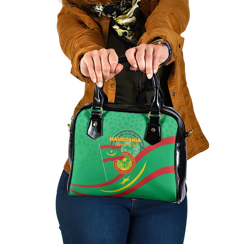 Mauritania Independence Day Shoulder Handbag Coat Of Arms With Map LT15