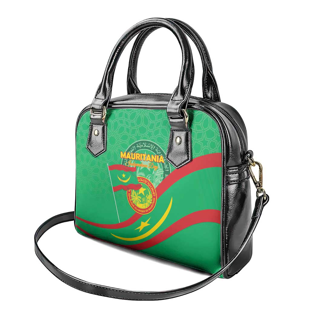 Mauritania Independence Day Shoulder Handbag Coat Of Arms With Map LT15