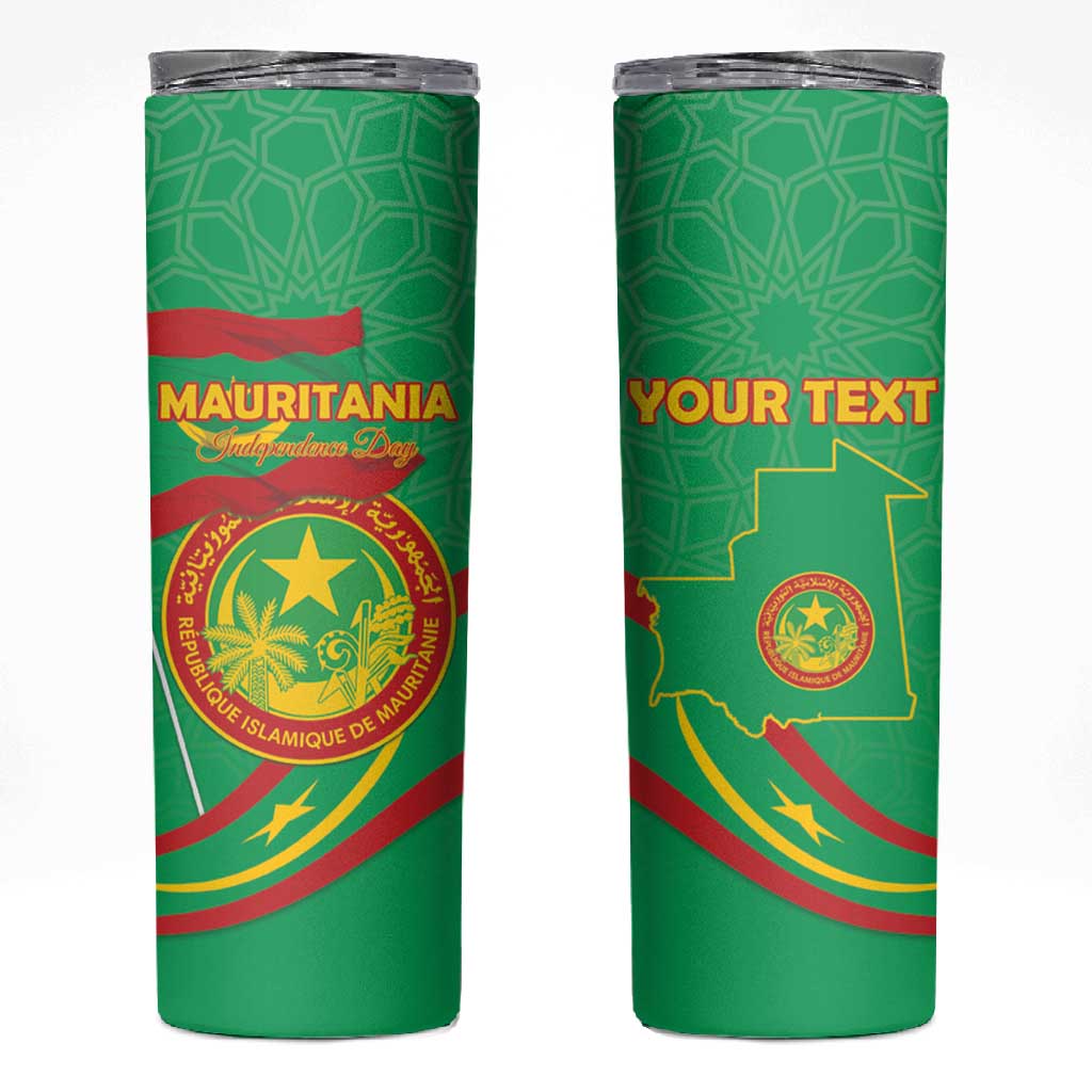 Mauritania Personalized Skinny Tumbler Happy Independence Day LT15