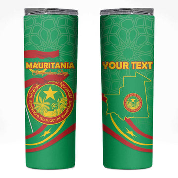 Mauritania Personalized Skinny Tumbler Happy Independence Day LT15