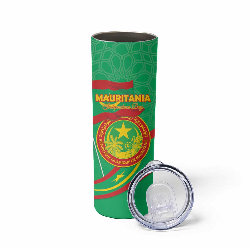 Mauritania Personalized Skinny Tumbler Happy Independence Day LT15