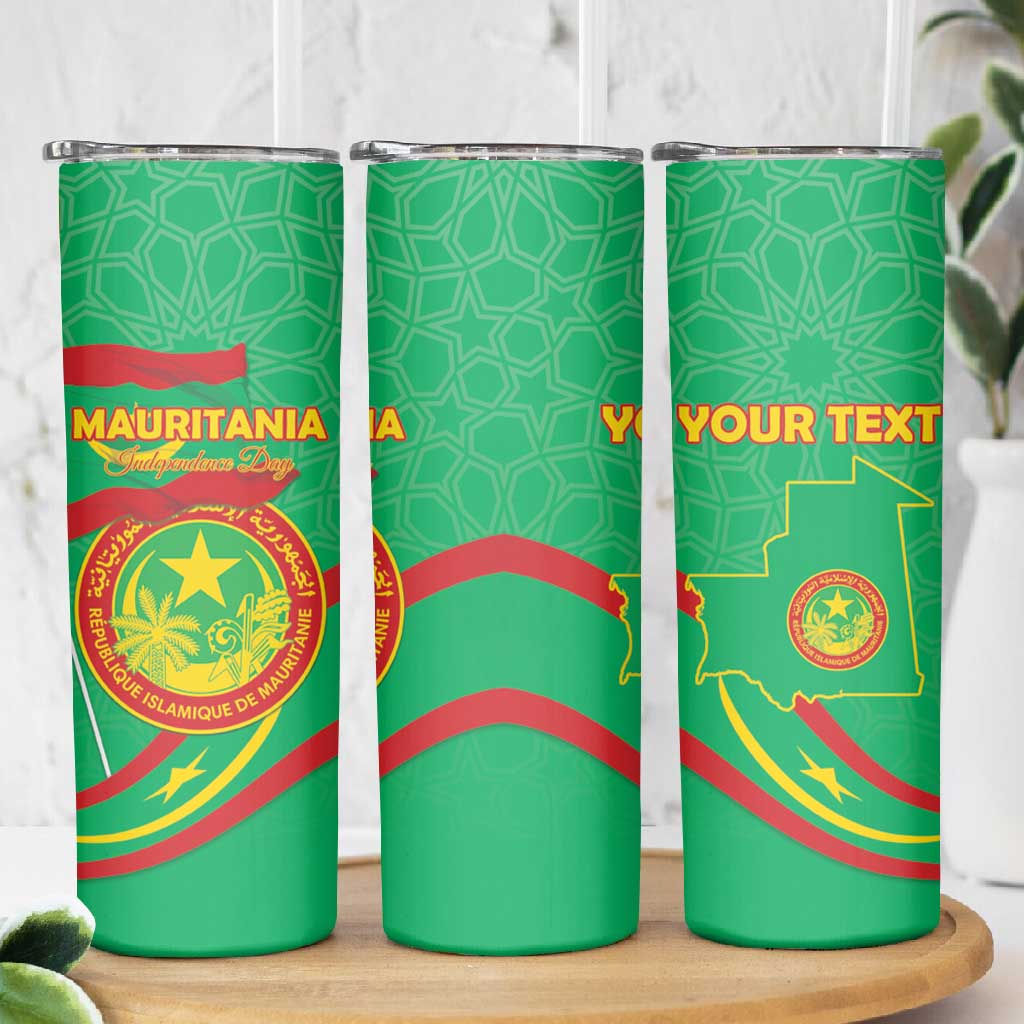 Mauritania Personalized Skinny Tumbler Happy Independence Day LT15