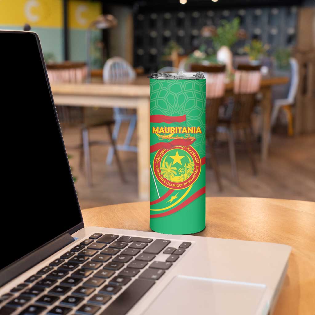 Mauritania Personalized Skinny Tumbler Happy Independence Day LT15