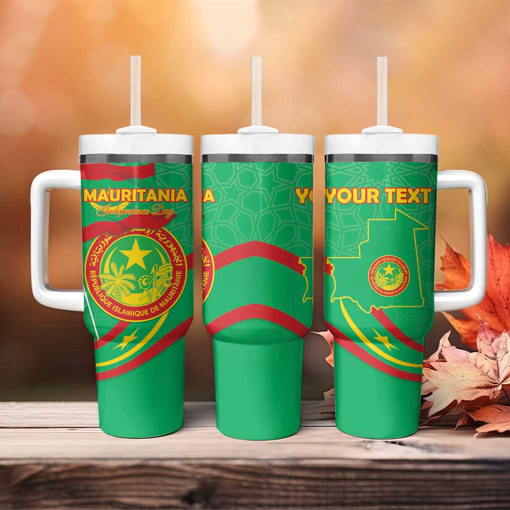 Mauritania Personalized Tumbler With Handle Happy Independence Day LT15